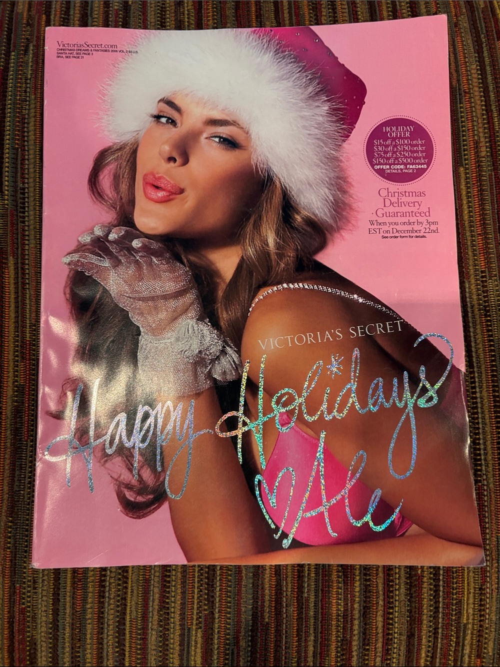 2007 Victoria's Secret Holiday Catalogue featuring Adriana Lima